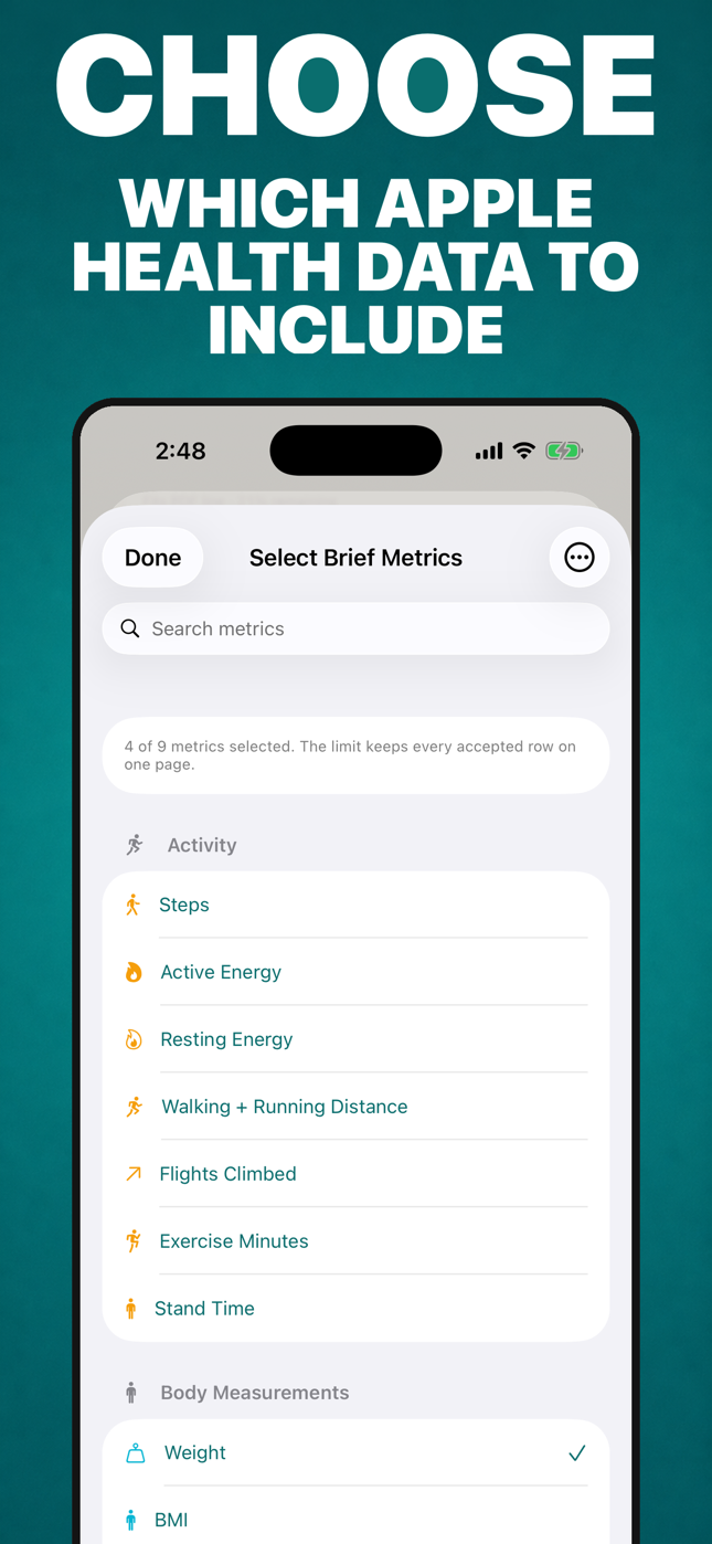 03 · Choose Health data